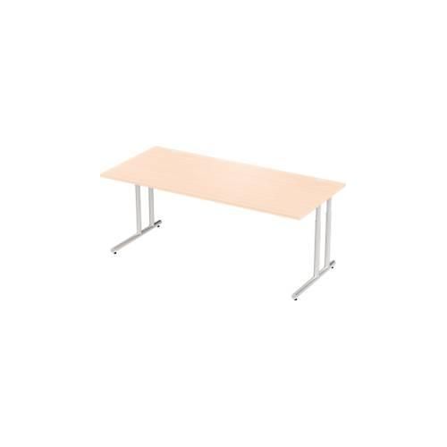 4250510823118 - Select Schreibtisch COMBITEC Rechteck C-Fuß B 2000 x T 1000 x H 677-817 mm Ahorn weißaluminium 4250510823118 - Select Schreibtisch COMBITEC Rechteck C-Fuß B 2000 x T 1000 x H 677-817 mm Ahorn weißaluminium