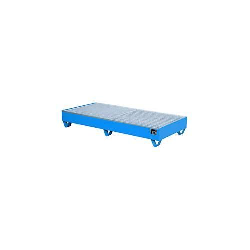 4052462022690 - Stahl-Auffangwanne mit Gitterrost 1800 x 800 mm blau RAL 5012