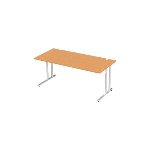 4250510821404 - Select Schreibtisch COMBITEC Rechteck C-Fuß B 1800 x T 800 x H 677-817 mm Buche weißaluminium 4250510821404 - Select Schreibtisch COMBITEC Rechteck C-Fuß B 1800 x T 800 x H 677-817 mm Buche weißaluminium