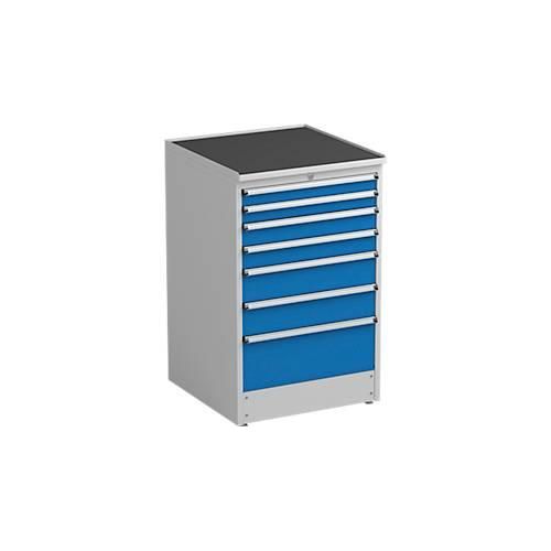 6416763094752 - Schubladenschrank Treston 7 Schubladen abschließbar B 715 x T 715 x H 1100 mm Stahl lichtgrau RAL 7035 blau RAL 5007 6416763094752 - Schubladenschrank Treston 7 Schubladen abschließbar B 715 x T 715 x H 1100 mm Stahl lichtgrau RAL 7035 blau RAL 5007