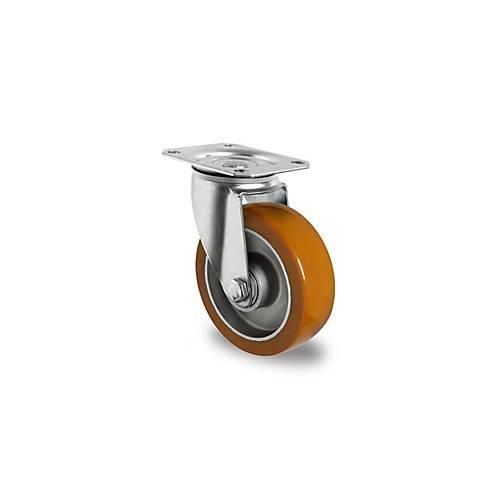 4260390225285 - CASCOO Lenkrolle AAU5 mit Rad-ø 100 mm x B 40 mm Aluminium-Felge Polyurethan-Lauffläche braun Doppelkugellager bis 250 kg 4260390225285 - CASCOO Lenkrolle AAU5 mit Rad-ø 100 mm x B 40 mm Aluminium-Felge Polyurethan-Lauffläche braun Doppelkugellager bis 250 kg