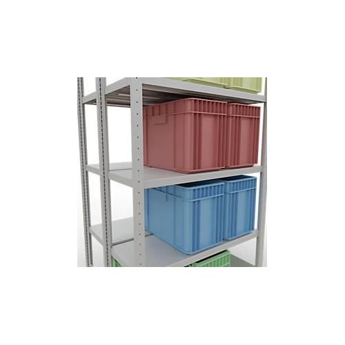 4004514270078 - Schulte Lagertechnik Fachbodenregal-Stecksystem MULTIplus 250 Doppel-Grundregal Längenriegel H2000 B1000 T2x400 mm 2x5 Böden lichtgrau 4004514270078 - Schulte Lagertechnik Fachbodenregal-Stecksystem MULTIplus 250 Doppel-Grundregal Längenriegel H2000 B1000 T2x400 mm 2x5 Böden lichtgrau