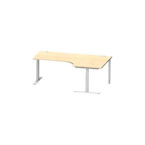 4250510881408 - Genius Winkelschreibtisch MODENA FLEX 90° Ansatz rechts T-Fuß-Rundrohr B 2000 mm ahorn weiß 4250510881408 - Genius Winkelschreibtisch MODENA FLEX 90° Ansatz rechts T-Fuß-Rundrohr B 2000 mm ahorn weiß