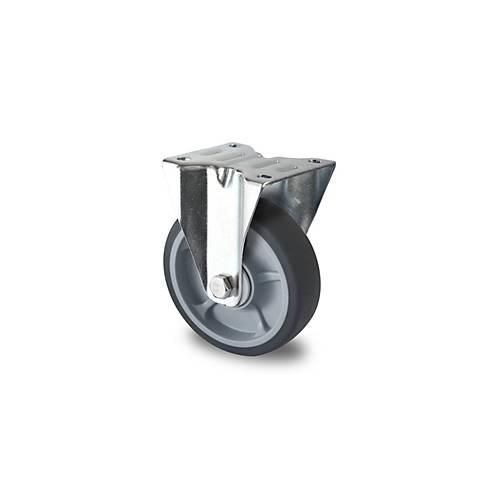 4260390228033 - CASCOO Bockrolle P2G2 mit Rad-ø 125 mm x B 35 mm Polypropylen-Felge Elastomer-Lauffläche grau Kugellager bis 165 kg