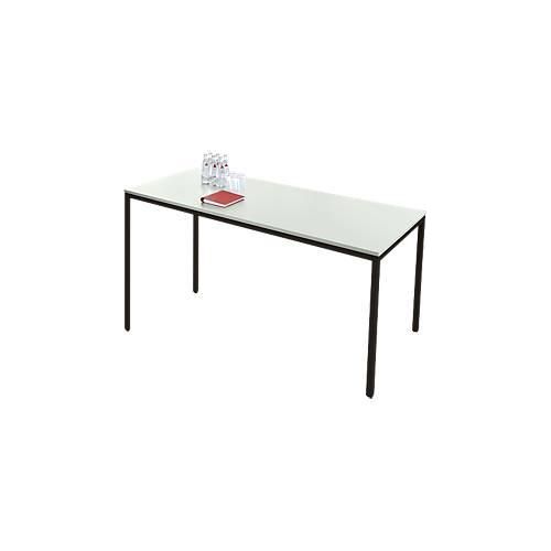 4251898823455 - Pure Stahlrohrtisch Rechteck Quadratrohrfuß B 1600 x T 700 x H 720 mm lichtgrau schwarz 4251898823455 - Pure Stahlrohrtisch Rechteck Quadratrohrfuß B 1600 x T 700 x H 720 mm lichtgrau schwarz