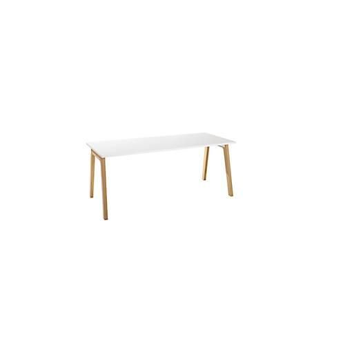 4251898813043 - Select Schreibtisch Start Off Wood Rechteck A-Fuß B 1800 x T 800 x H 735 mm weiß Holzoptik