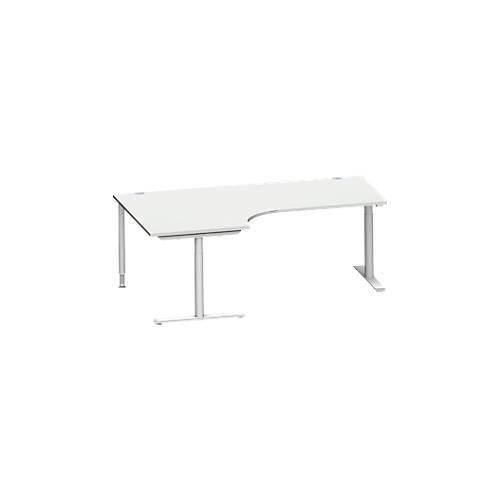 4250510881439 - Genius Winkelschreibtisch MODENA FLEX 90° Ansatz links T-Fuß-Rundrohr B 2000 mm lichtgrau 4250510881439 - Genius Winkelschreibtisch MODENA FLEX 90° Ansatz links T-Fuß-Rundrohr B 2000 mm lichtgrau
