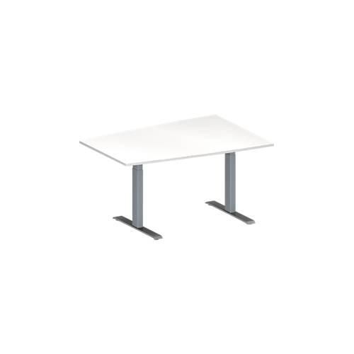 4251898815436 - Genius Konferenztisch MODENA FLEX Tonne T-Fuß Rechteckrohr B 1400 x T 1000 x H 650-850 mm weiß weißaluminium RAL 9006 4251898815436 - Genius Konferenztisch MODENA FLEX Tonne T-Fuß Rechteckrohr B 1400 x T 1000 x H 650-850 mm weiß weißaluminium RAL 9006