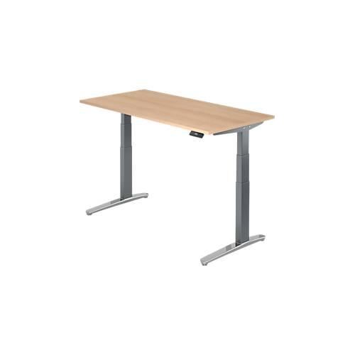 4032062171707 - Schreibtisch TOPAS LINE elektrisch höhenverstellbar C-Fuß B 1600 x T 800 x H 650-1300 mm Eiche graphit + Memoryschalter Kabelkanal 4032062171707 - Schreibtisch TOPAS LINE elektrisch höhenverstellbar C-Fuß B 1600 x T 800 x H 650-1300 mm Eiche graphit + Memoryschalter Kabelkanal