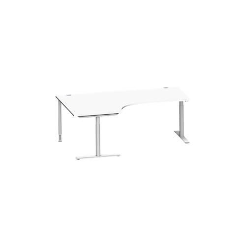 4250510912386 - Genius Winkelschreibtisch MODENA FLEX 90° Ansatz links T-Fuß-Rundrohr B 2000 mm weiß weiß 4250510912386 - Genius Winkelschreibtisch MODENA FLEX 90° Ansatz links T-Fuß-Rundrohr B 2000 mm weiß weiß