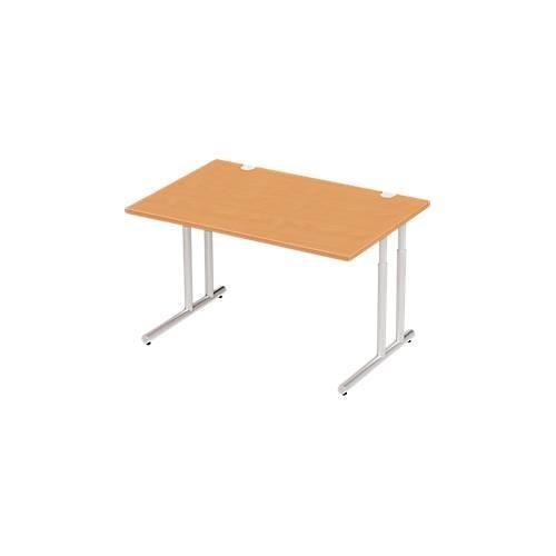 4250510821343 - Select Schreibtisch COMBITEC Rechteck C-Fuß B 1200 x T 800 x H 677-817 mm Buche weißaluminium 4250510821343 - Select Schreibtisch COMBITEC Rechteck C-Fuß B 1200 x T 800 x H 677-817 mm Buche weißaluminium