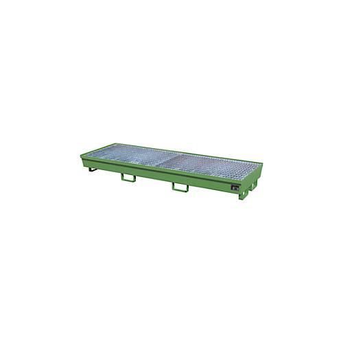 4052462033498 - eurokraft pro Stahl-Auffangwanne mit Randprofilierung für 4 x 200-l-Fässer LxB 2400 x 800 mm grün RAL 6011 4052462033498 - eurokraft pro Stahl-Auffangwanne mit Randprofilierung für 4 x 200-l-Fässer LxB 2400 x 800 mm grün RAL 6011