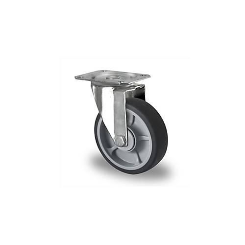 4260565399315 - CASCOO Lenkrolle P2G2 mit Rad-ø 125 mm x B 35 mm Polypropylen-Felge Elastomer-Lauffläche grau Kugellager bis 165 kg 4260565399315 - CASCOO Lenkrolle P2G2 mit Rad-ø 125 mm x B 35 mm Polypropylen-Felge Elastomer-Lauffläche grau Kugellager bis 165 kg