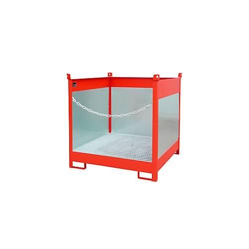 4052462041523 - Fass-Stapelpalette FSP-4 G Spritzschutzwand 3-seitig Kap 4 x 200 l Fässer rot 4052462041523 - Fass-Stapelpalette FSP-4 G Spritzschutzwand 3-seitig Kap 4 x 200 l Fässer rot