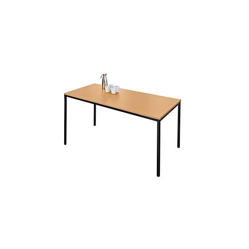4251898823684 - Pure Stahlrohrtisch Rechteck Quadratrohrfuß B 1600 x T 800 x H 720 mm Buche schwarz 4251898823684 - Pure Stahlrohrtisch Rechteck Quadratrohrfuß B 1600 x T 800 x H 720 mm Buche schwarz