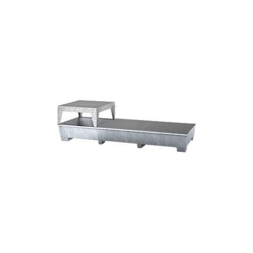 4250101136429 - IBC-Station ASECOS Stahl mit Gitterrost Abfüllblock u Staplerschuhen 1000 l Auffangvolumen B 3280 x T 1300 x H 820 mm verzinkt 4250101136429 - IBC-Station ASECOS Stahl mit Gitterrost Abfüllblock u Staplerschuhen 1000 l Auffangvolumen B 3280 x T 1300 x H 820 mm verzinkt