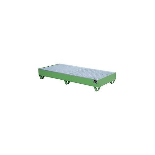 4052462022706 - Stahl-Auffangwanne mit Gitterrost 1800 x 800 mm grün RAL 6011