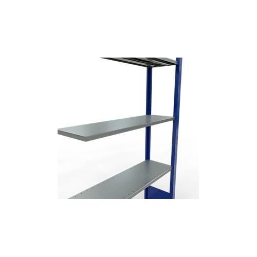 4004514279736 - Schulte Lagertechnik Fachbodenregal-Stecksystem MULTIplus 150 Anbauregal Längenriegel 2000x1000x300 mm 5 Böden enzianblau verzinkt