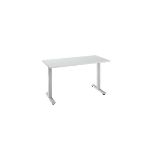 4251898813395 - Home Office Schreibtisch Start Off Rechteck T-Fuß B 1300 x T 650 x H 735 mm lichtgrau weißaluminium 4251898813395 - Home Office Schreibtisch Start Off Rechteck T-Fuß B 1300 x T 650 x H 735 mm lichtgrau weißaluminium
