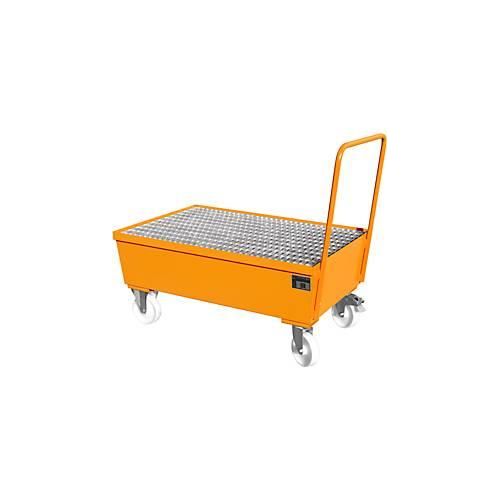 4052462017733 - eurokraft pro Fahrbare Stahl-Auffangwanne mit Randprofilierung für 200-l-Fässer 2 x stehend LxBxH 1280 x 800 x 1110 mm orange RAL 2000 4052462017733 - eurokraft pro Fahrbare Stahl-Auffangwanne mit Randprofilierung für 200-l-Fässer 2 x stehend LxBxH 1280 x 800 x 1110 mm orange RAL 2000