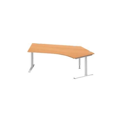 4250510876053 - Genius Winkelschreibtisch MODENA FLEX 135° Ansatz rechts C-Fuß-Rundrohr B 2165 mm buche