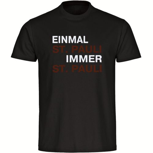 4068859196059 - multifanshop Herren T-Shirt - St Pauli - Einmal Immer - Druck braun - Männer