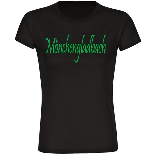 4068859184322 - multifanshop Damen T-Shirt - Mönchengladbach - Schriftzug - Druck grün - Frauen