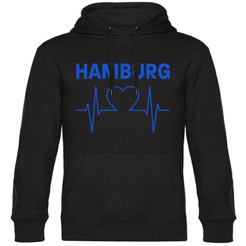 4068859011451 - multifanshop Kapuzen Sweatshirt - Hamburg - Herzschlag - Druck blau - Hoodie