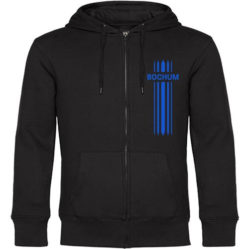 4068859044558 - multifanshop Kapuzen Sweatshirt Jacke - Bochum - Streifen - Druck blau - Sweat