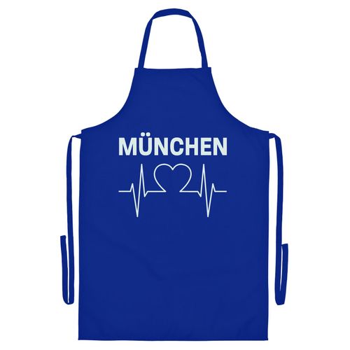 4068859040819 - multifanshop Grillschürze - München blau - Herzschlag - Druck weiß - Schürze 4068859040819 - multifanshop Grillschürze - München blau - Herzschlag - Druck weiß - Schürze
