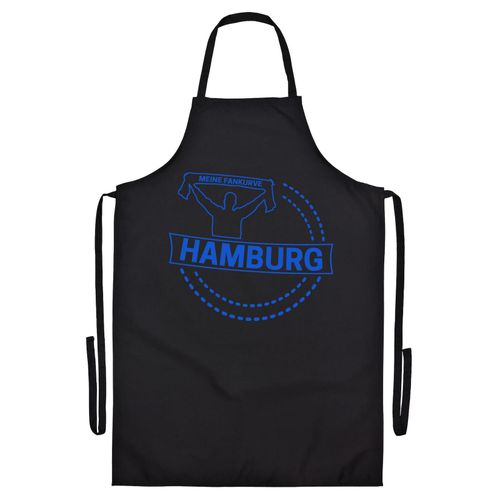 4068859012878 - multifanshop Grillschürze - Hamburg - Meine Fankurve - Druck blau - Schürze