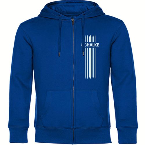 4068859005924 - multifanshop Kapuzen Sweatshirt Jacke - Schalke - Streifen - Druck weiß - Sweat