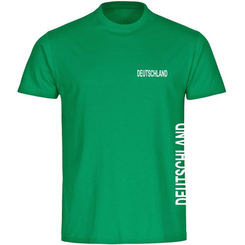 4068859246686 - multifanshop Herren T-Shirt - Deutschland - Brust & Seite - Druck weiß - Männer