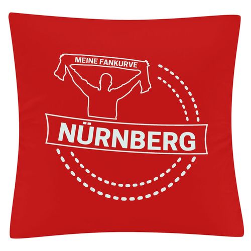 4068859142605 - multifanshop Kissenbezug - Nürnberg - Meine Fankurve - Druck weiß - Kissen