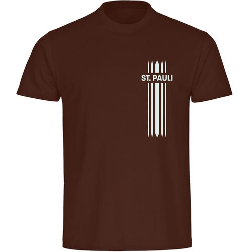 4068859194338 - multifanshop Herren T-Shirt - St Pauli - Streifen - Druck weiß - Männer