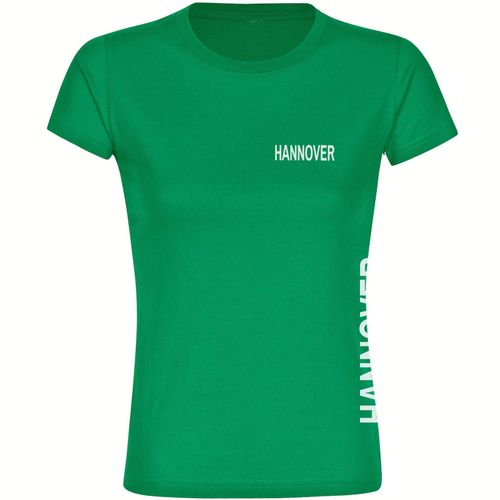 4068859166533 - multifanshop Damen T-Shirt - Hannover - Brust & Seite - Druck weiß - Frauen