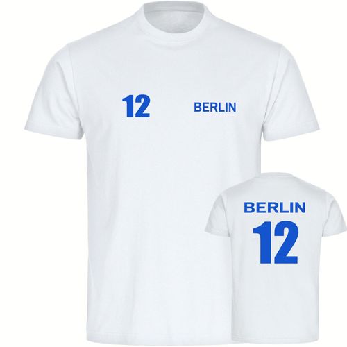 4068859024055 - multifanshop Herren T-Shirt - Berlin blau - Trikot Nummer 12 - Druck blau - Männer