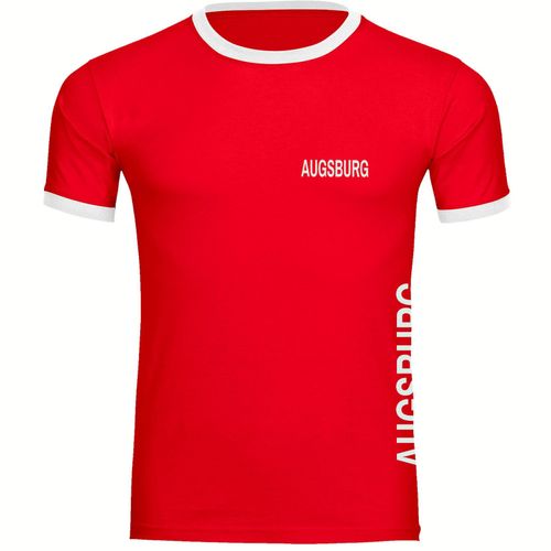 4068859071196 - multifanshop Kontrast T-Shirt - Augsburg - Brust & Seite - Druck weiß - Männer