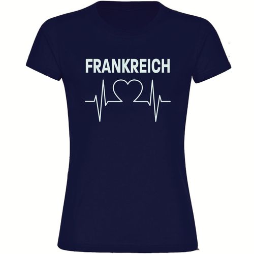 4068859309015 - multifanshop Damen T-Shirt - Frankreich - Herzschlag - Druck weiß - Frauen 4068859309015 - multifanshop Damen T-Shirt - Frankreich - Herzschlag - Druck weiß - Frauen
