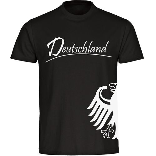 4068859250300 - multifanshop Herren T-Shirt - Deutschland - Adler seitlich - Druck weiß - Männer