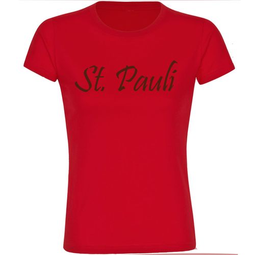 4068859197278 - multifanshop Damen T-Shirt - St Pauli - Schriftzug - Druck braun - Frauen