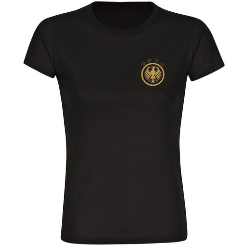 4068859269258 - multifanshop Damen T-Shirt - Deutschland - Adler Retro Gold - Druck gold metallic - Frauen 4068859269258 - multifanshop Damen T-Shirt - Deutschland - Adler Retro Gold - Druck gold metallic - Frauen