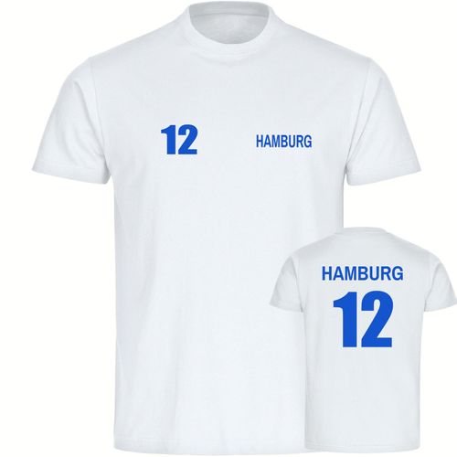 4068859006877 - multifanshop Herren T-Shirt - Hamburg - Trikot Nummer 12 - Druck blau - Männer 4068859006877 - multifanshop Herren T-Shirt - Hamburg - Trikot Nummer 12 - Druck blau - Männer