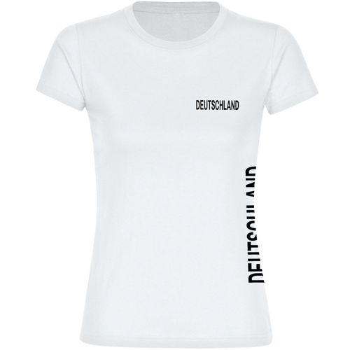 4068859268541 - multifanshop Damen T-Shirt - Deutschland - Brust & Seite - Druck schwarz - Frauen