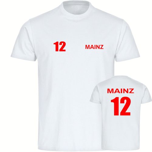 4068859096892 - multifanshop Herren T-Shirt - Mainz - Trikot Nummer 12 - Druck rot - Männer
