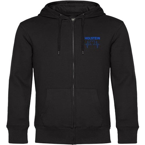 4068859403720 - multifanshop Kapuzen Sweatshirt Jacke - Holstein - Herzschlag - Druck blau - Sweat