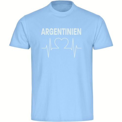 4068859273101 - multifanshop Herren T-Shirt - Argentinien - Herzschlag - Druck weiß - Männer