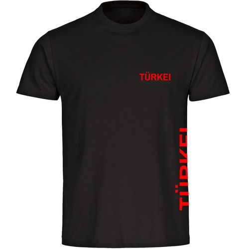 4068859474928 - multifanshop Kinder T-Shirt - Türkei - Brust & Seite - Druck rot - Kind