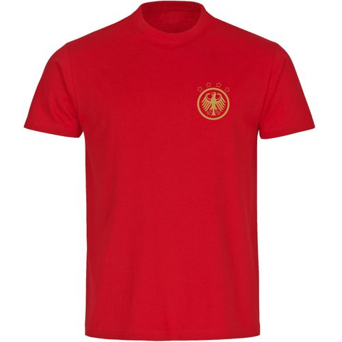 4068859251857 - multifanshop Herren T-Shirt - Deutschland - Adler Retro Gold - Druck gold metallic - Männer