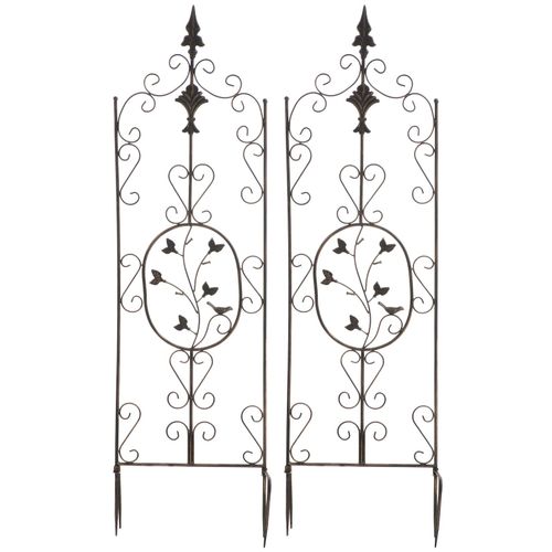 4255716327170 - 2er Set Pflanzen-Rankgitter Burgus Aus Eisen I Rankhilfe Für Kletterpflanzen Im Landhausstil